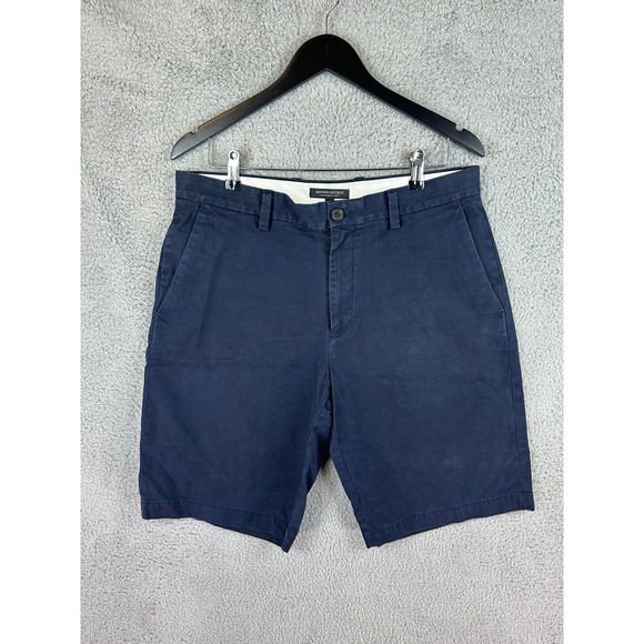 Banana Republic Shorts Mens 33 Blue Flat Front Chinos Emerson Mid - Main Image